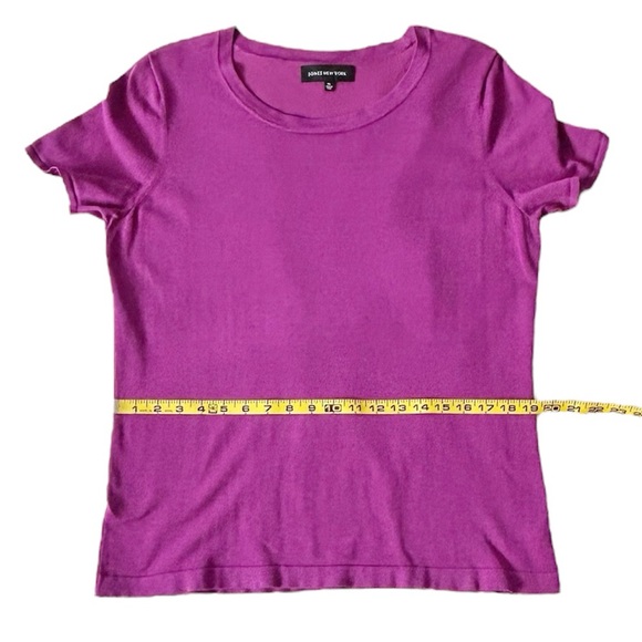 Jones New York Women’s Purple Short Sleeve Silk Blend Knit Top Size XL - Picture 6 of 11